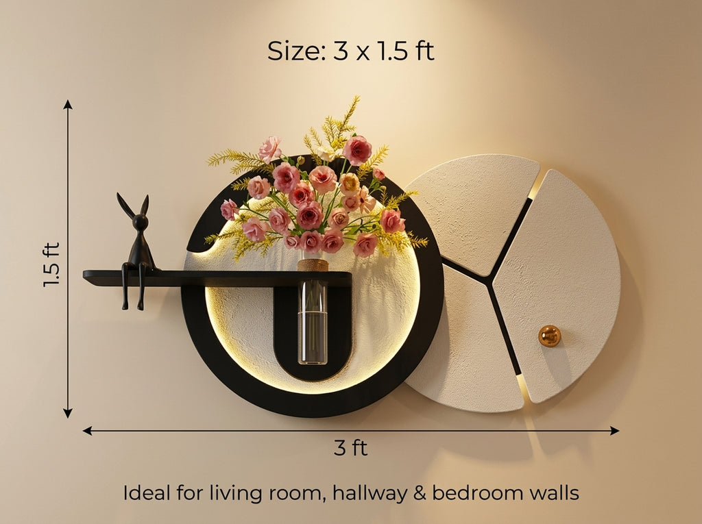 LED wall art Abstract Circle Vase Panel 3 ft x 1.5 ft size