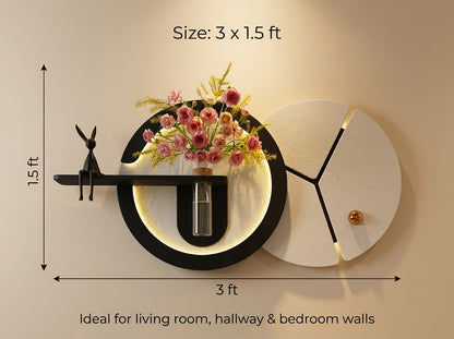 LED wall art Abstract Circle Vase Panel 3 ft x 1.5 ft size