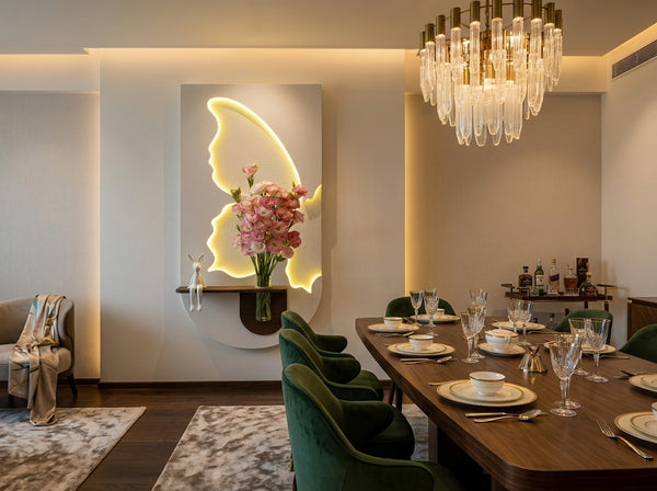LED wall art Butterfly Vase Panel warm glow for modern homes