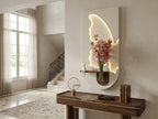 LED wall art Butterfly Vase Panel with warm light and vase shelf