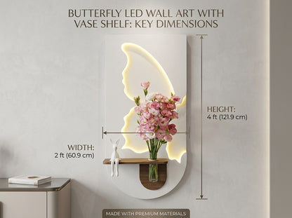 LED wall art Butterfly Vase Panel 4 ft x 2 ft size