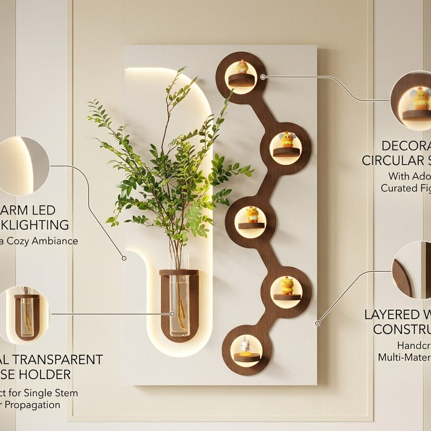 LED wall art showing warm white 3000K backlighting