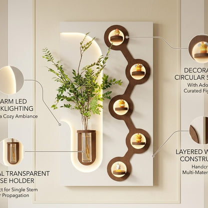 LED wall art showing warm white 3000K backlighting