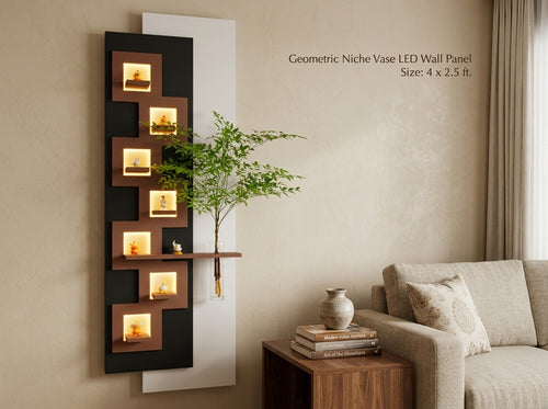 LED wall art Geometric Niche Vase Panel for sofa wall decor