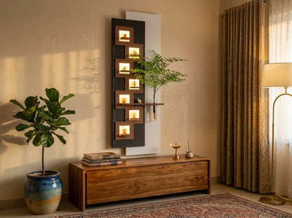 LED wall art Geometric Niche Vase Panel for bedroom hallway and dining