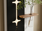 LED wall art Nandina minimalist black and off-white wall panel