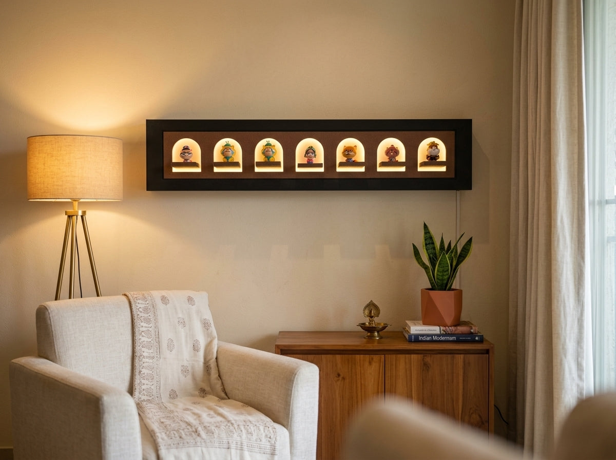 LED wall art oval niche with premium HDF finish