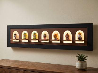 LED wall art with integrated glass vase holder
