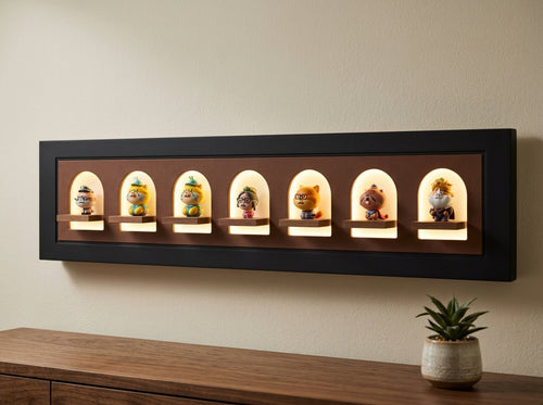 LED wall art with integrated glass vase holder