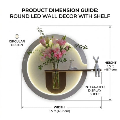 Luxury wooden wall art with shelf and vase holder design