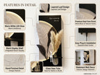 LED wall art Leaf Pampas Vase Panel features in detail