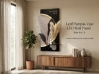 LED wall art Leaf Pampas Vase Panel above console table