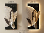 LED wall art Leaf Pampas Vase Panel LED on off comparison