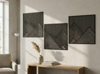 Modern Geometric Wooden Wall Art Set (Set of 3)