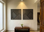 Modern Geometric Wooden Wall Art Set (Set of 3)
