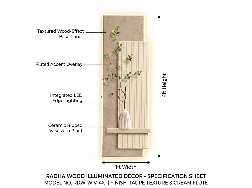 Arch Aura LED wall art material showcase featuring layered MDF construction and premium finish