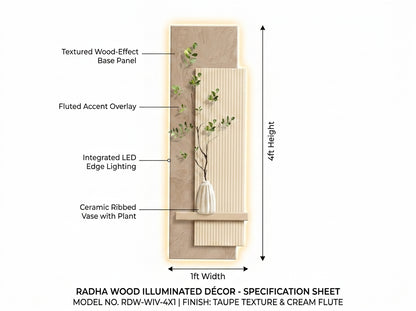 Arch Aura LED wall art material showcase featuring layered MDF construction and premium finish