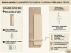Premium Arch Aura LED wall decor panel displayed above wooden console table