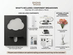 LED wall art Cloud Flower Vase Panel included kit