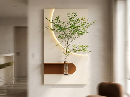 Wooden Wall Art with Shelf | Radha Wood