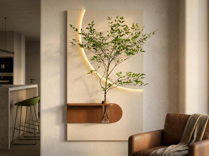 Wooden Wall Art with Shelf | Radha Wood