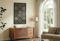 Geometric wooden wall art panel for living room decor