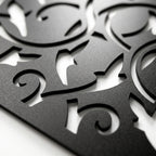 Aesthetic black wall art with floral pattern design
