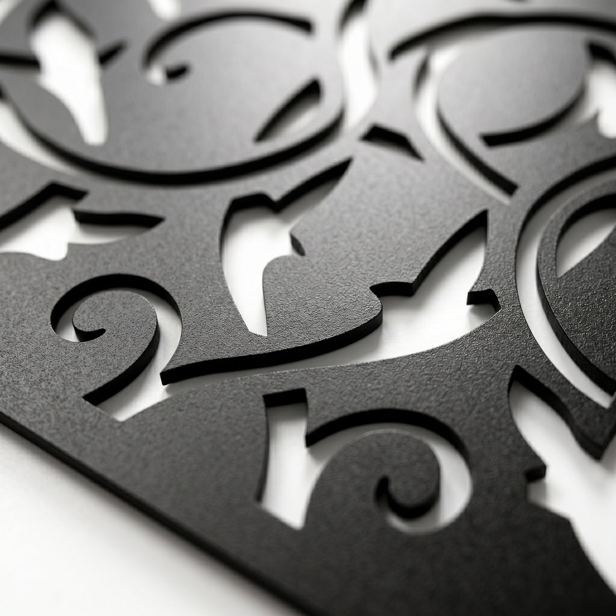 Aesthetic black wall art with floral pattern design