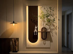 Luxury handcrafted wooden wall decor panel with vase shelf modern home interior decoration