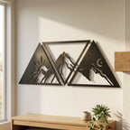 Minimalist mountain wall decor for home interior