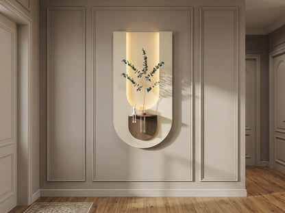 LED wall art for bedroom with warm ambient lighting