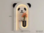 Panda LED wall art 4x2 ft front view with warm lighting