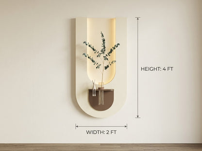 Premium MDF LED wall art with smooth wooden finish