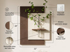 LED wall art oval niche product details and wooden finish
