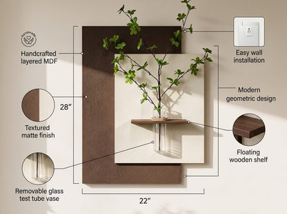 LED wall art oval niche product details and wooden finish