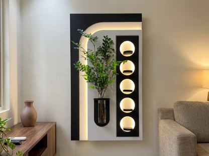 LED wall art oval niche for modern bedroom wall decor