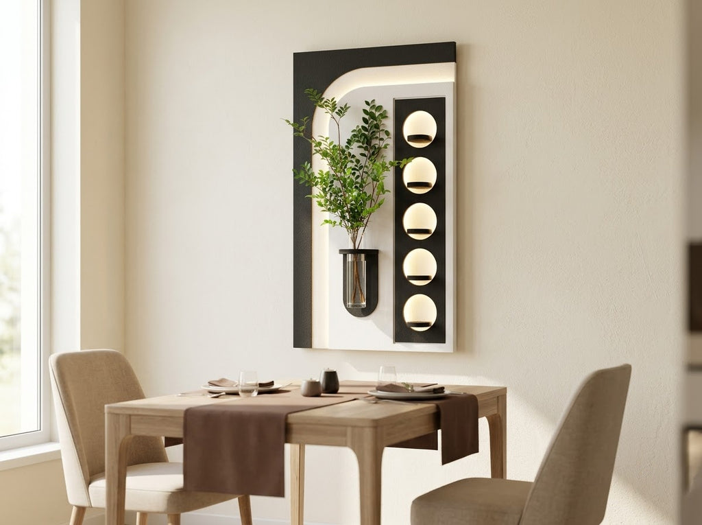 LED wall art oval niche wall mounting installation