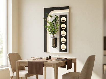 LED wall art oval niche wall mounting installation
