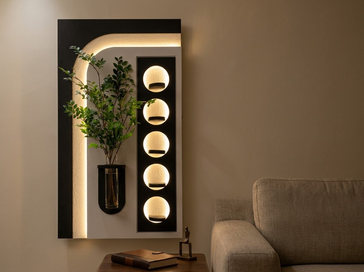 LED wall art oval niche wall decor for living room