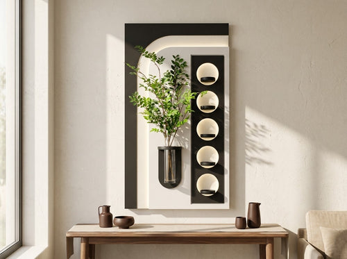 LED wall art oval niche in modern interior