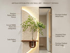 LED wall art featuring integrated mirror and functional sliding panel