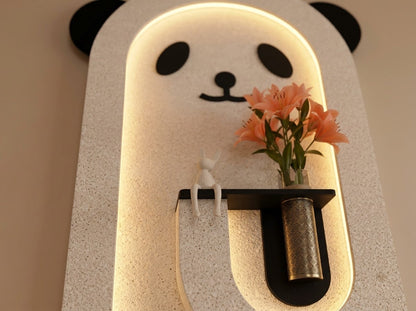 Panda LED wall art decorative panda design close up