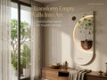 LED wall art oval niche decorating a modern staircase wall
