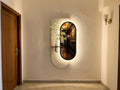 LED wall art with integrated mirror installed as a modern wall feature