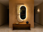 Close-up detail of LED wall art with mirror and premium finish