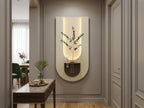 LED wall art with warm white backlight and glass flower vase